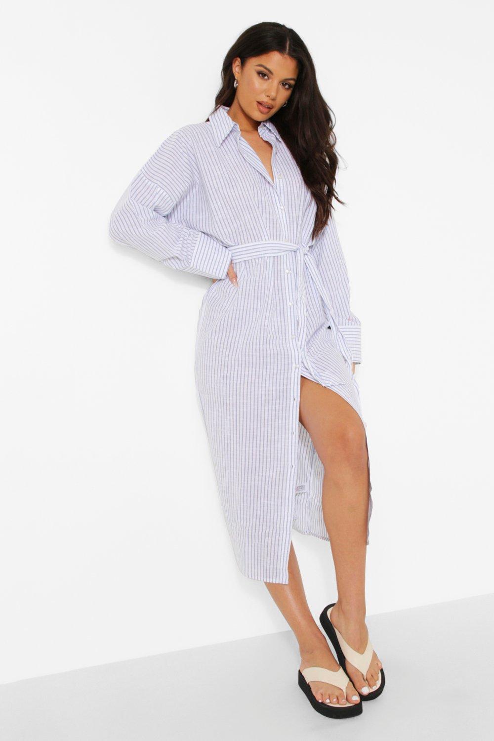 Boohoo maxi hot sale shirt dress